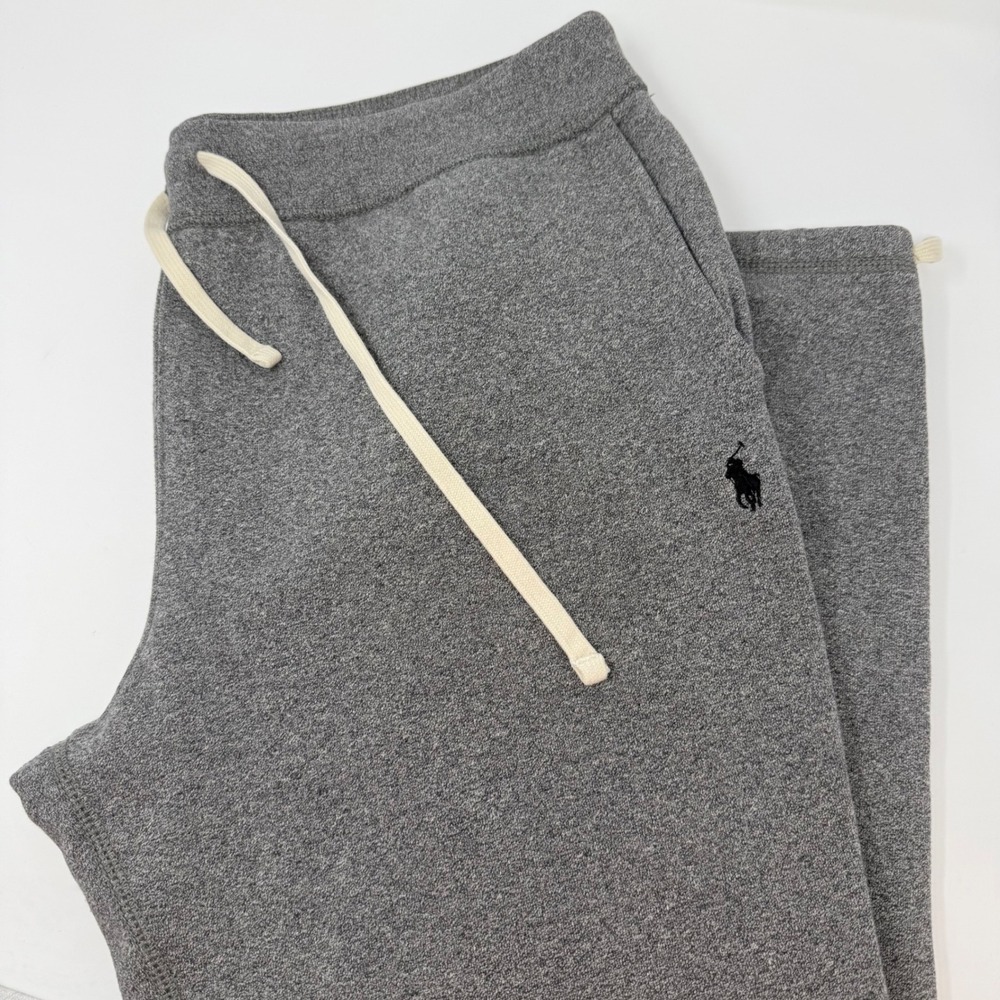 Polo Ralph Lauren Mens Heather Gray Fleece Drawstring Sweatpants XL Pony Logo